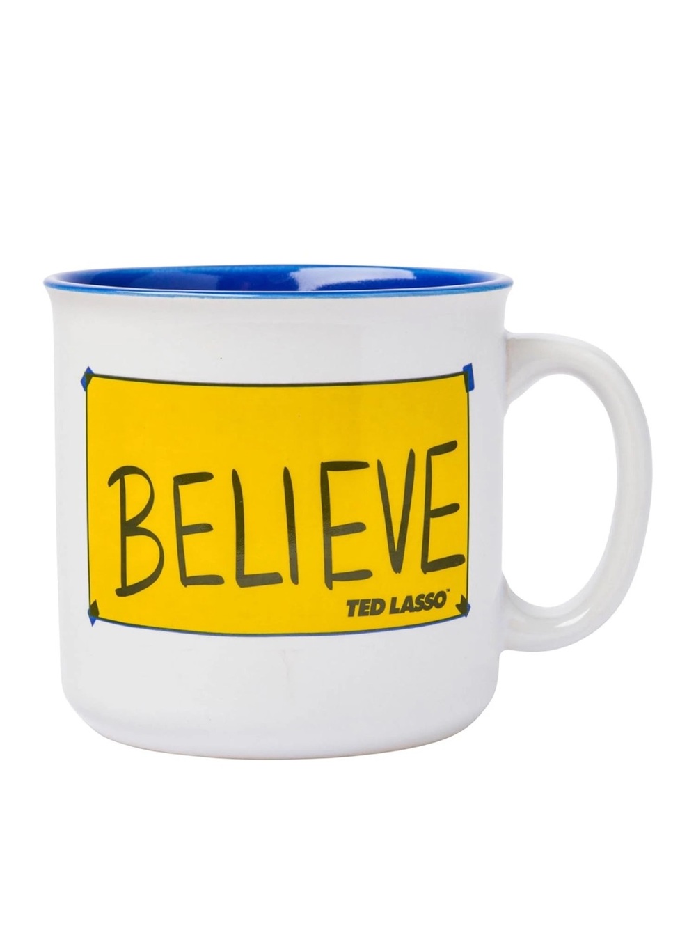 Ted Lasso 20oz Ceramic Coffee Mug Believe Silver Buffalo Design Ceramic Coffee